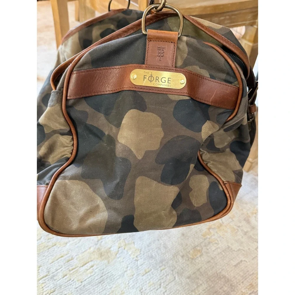 Tom Beckbe Canvas Field Bag Leather Trim Weekend Travel Dufflebag